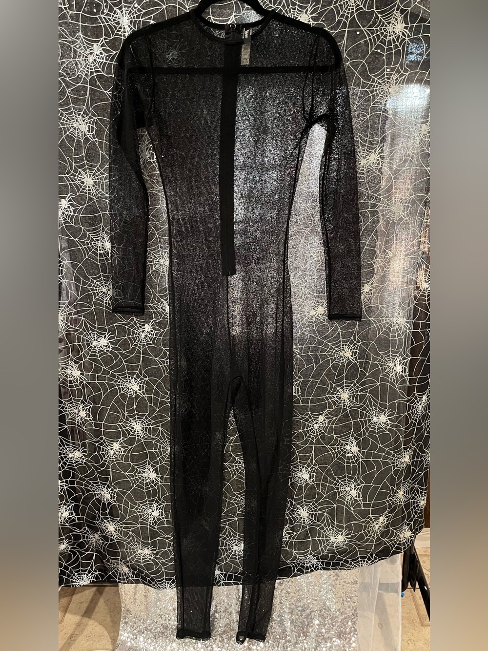 Sheer Black Long-Sleeve Mesh Bodysuit - Women Intimates & Sleepwear